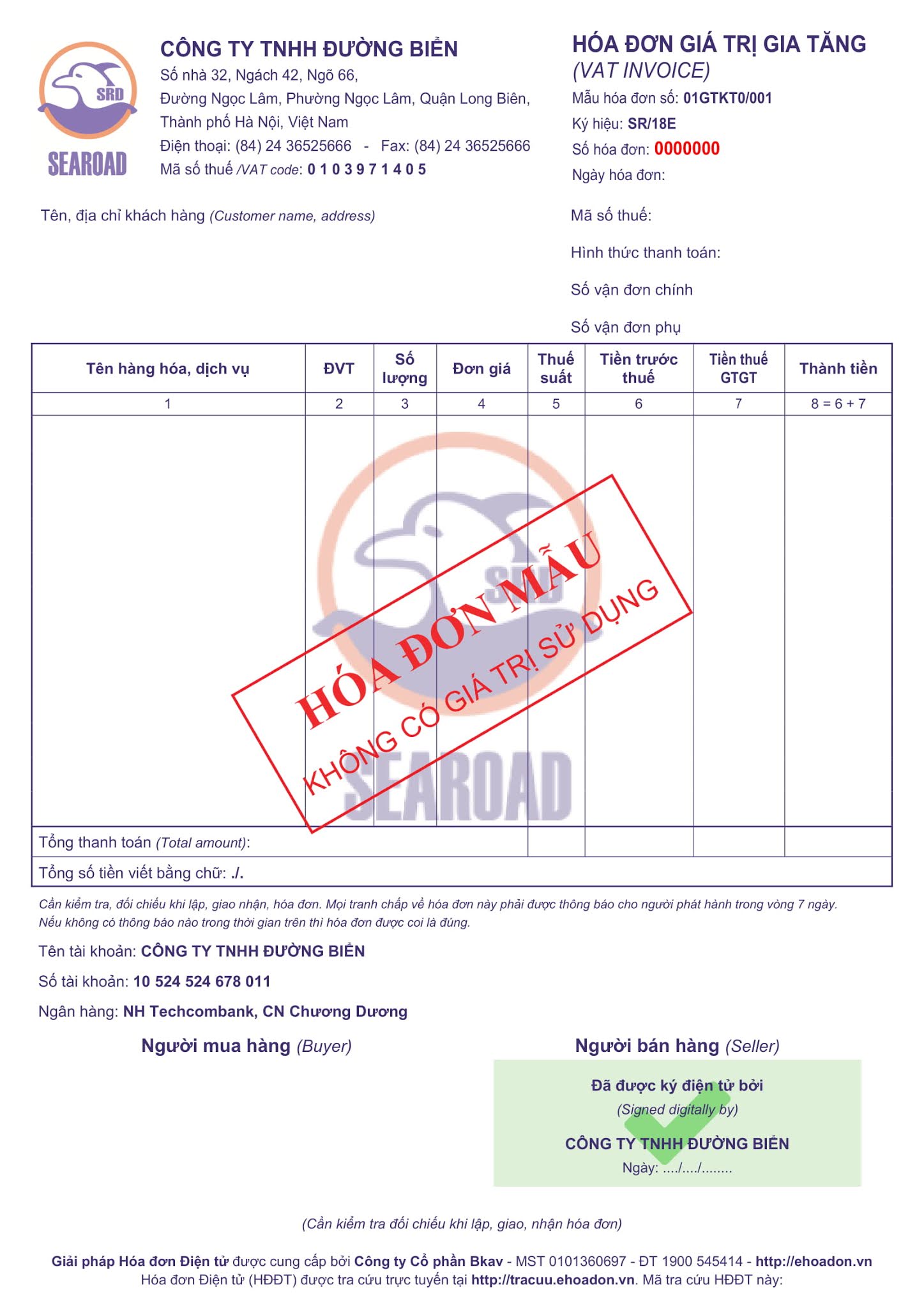Mẫu hóa đơn điện tử BKAV thiết kế 500.000đ - CPA3